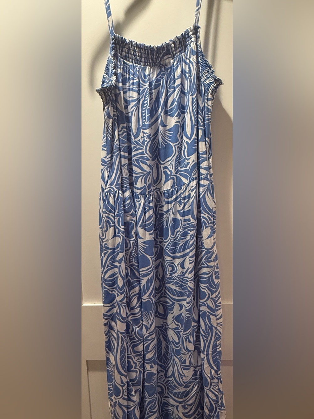 Old Navy Blue and White Floral Maxi Dress